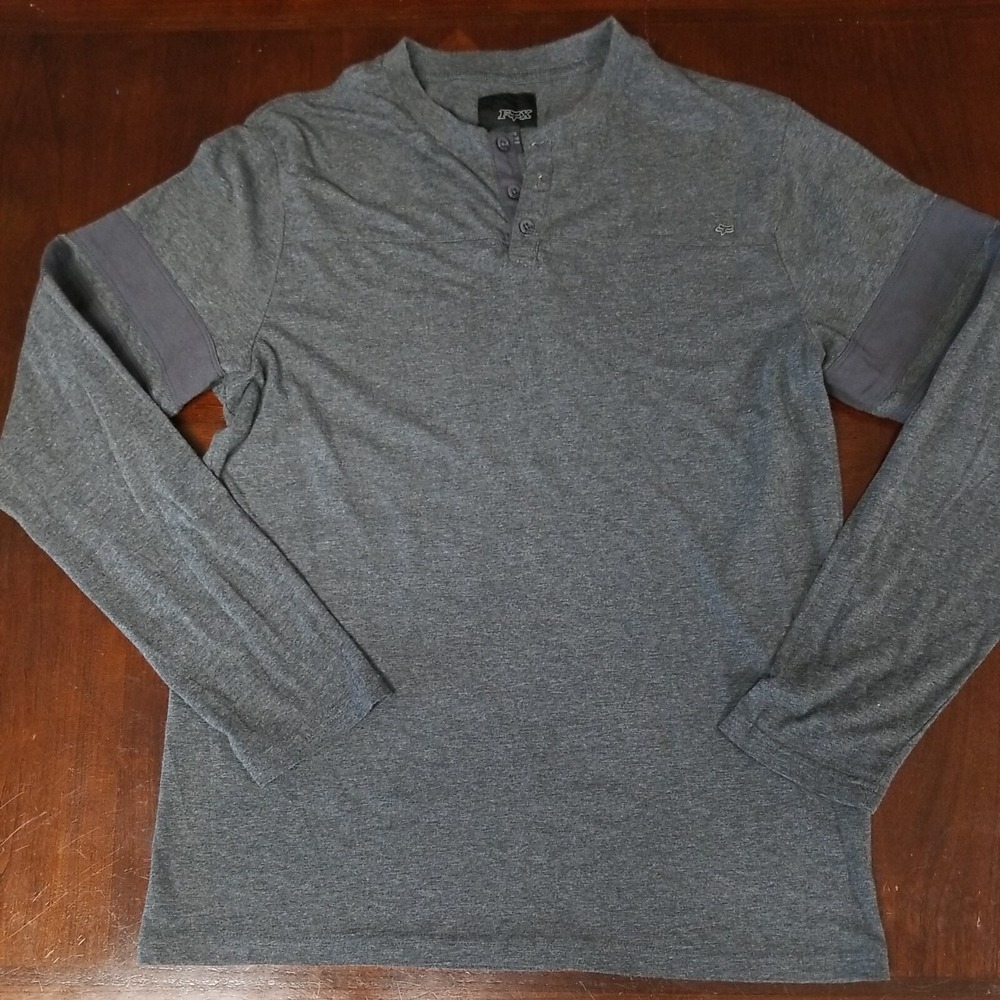 Fox Racing Womens Large‎ Henley Pullover Raglan Metal Logo 3 Button Style 44399